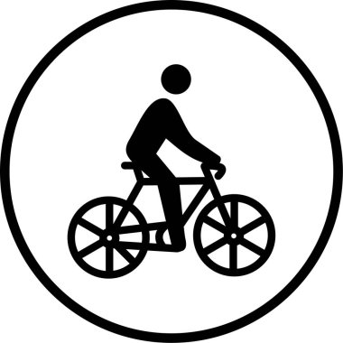 Bisiklet ikonu vektör illüstrasyonundaki adam