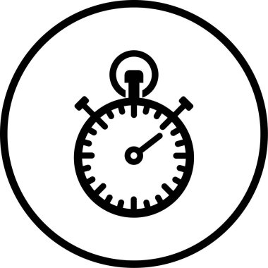 Kronometre simgesi, vektör illüstrasyonu