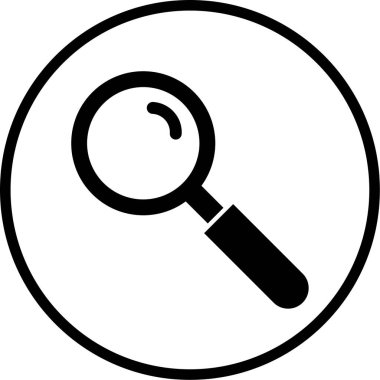 Büyütme cam simgesi, vektör illüstrasyonu