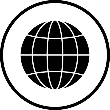 Dünya. Web simgesi basit illüstrasyon