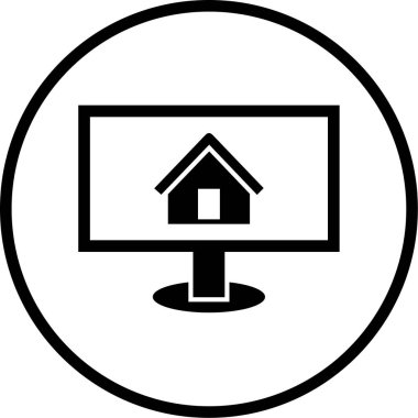 ev simgesi monitör vektör illüstrasyonu