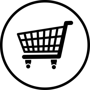 Bir alışveriş arabası simgesinin vektör çizimi
