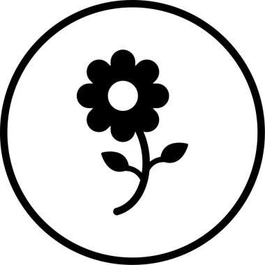 Çiçek. Web simgesi basit illüstrasyon