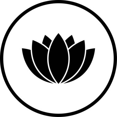 Nilüfer çiçeği simgesi, vektör illüstrasyonu