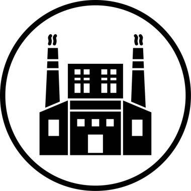 Fabrika simgesi, vektör illüstrasyonu