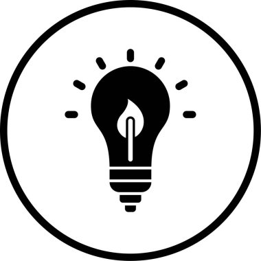 vektör, ampul düz simgesi