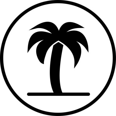 Moda Biçimli Palmiye Ağacı Simgesi İzole Arkaplan