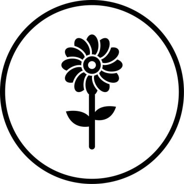 Çiçek. Web simgesi basit illüstrasyon