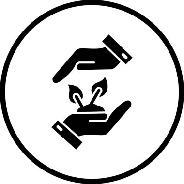 Bir bitki simgesini tutan el..