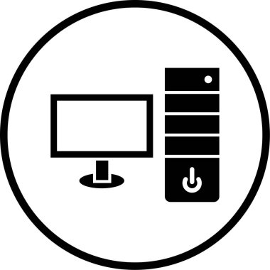 Bilgisayar. Web simgesi basit illüstrasyon