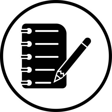 Kalem simgesi ile listenin vektör illüstrasyonu