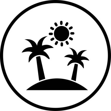 Moda Biçimli Palmiye Ağacı Simgesi İzole Arkaplan