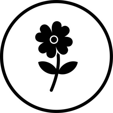 Çiçek. Web simgesi basit illüstrasyon