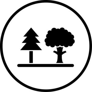 Ağaçlar. Web simgesi basit illüstrasyon