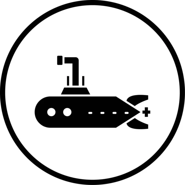 Submarino Ícone Web Ilustração Simples — Vetor de Stock