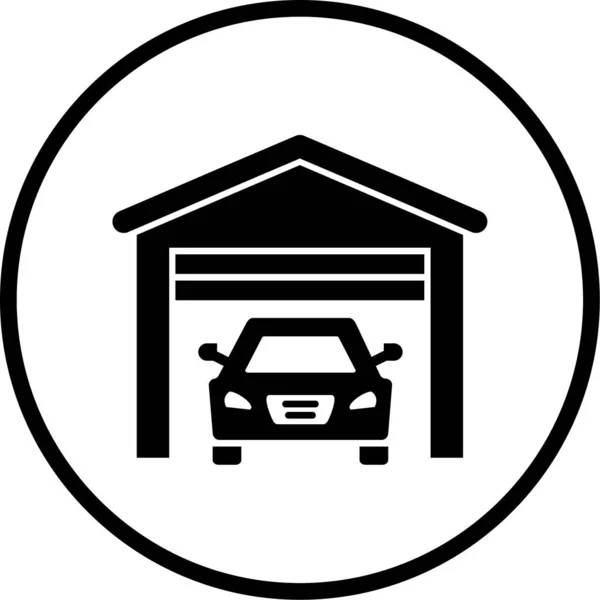 Icona Garage Auto Illustrazione Schematica Delle Icone Vettoriali Dei Taxi — Vettoriale Stock
