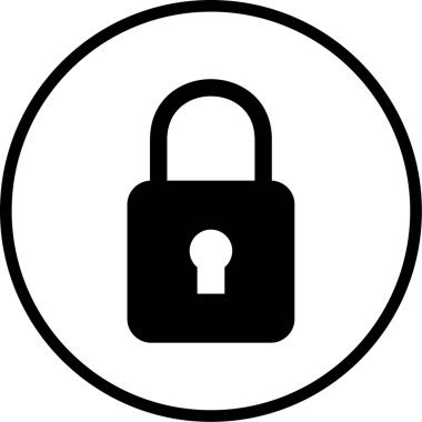 Kilit. Web simgesi basit illüstrasyon