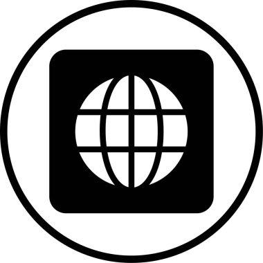 Dünya. Web simgesi basit illüstrasyon
