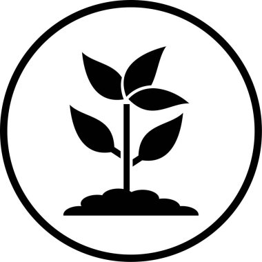 Bitki. Web simgesi basit illüstrasyon