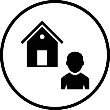 Bir ev simgesinin vektör illüstrasyonu