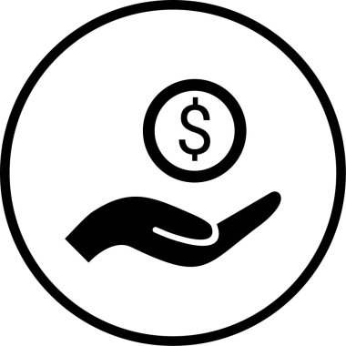 Dolar. Web simgesi basit illüstrasyon