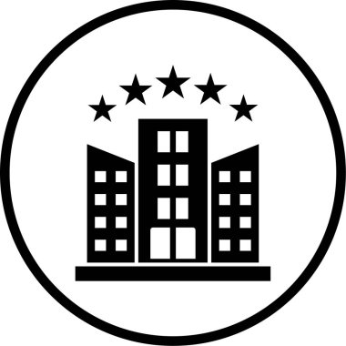 Otelde. Web simgesi basit illüstrasyon