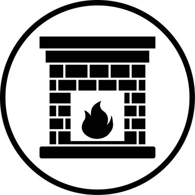 Şömine. Web simgesi basit illüstrasyon