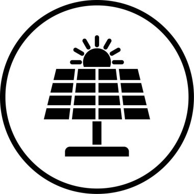 Güneş paneli ikon vektör illüstrasyonu
