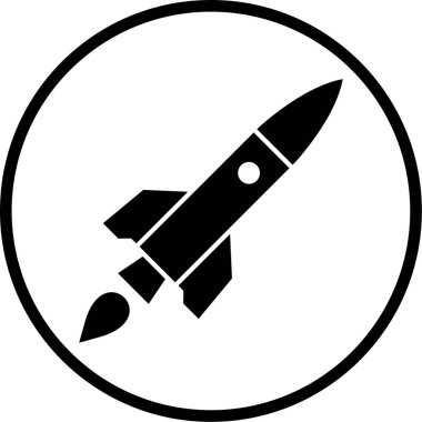 Roket. Web simgesi basit illüstrasyon