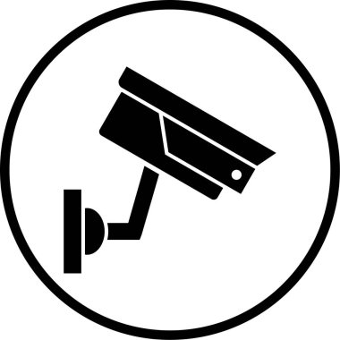 Güvenlik kamerası simgesi, vektör illüstrasyonu