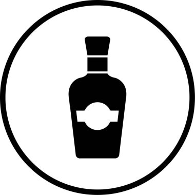 şarap şişesi simgesi, vektör illüstrasyonu