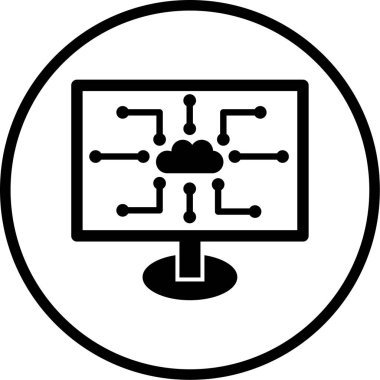 Modern bulut hesaplama simgesinin vektör illüstrasyonu
