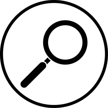 Büyütme cam simgesi, vektör illüstrasyonu