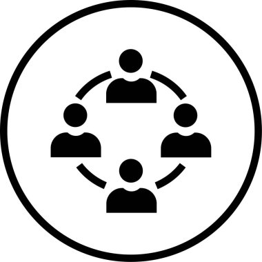 Ağ simgesine sahip bir grup insanın gösterimi