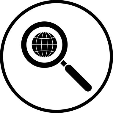 Büyütme cam simgesi, vektör illüstrasyonu