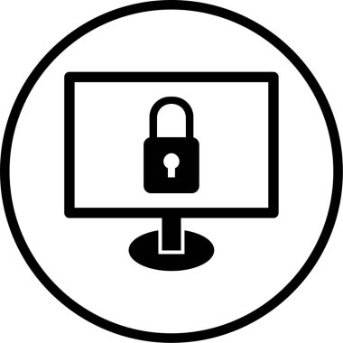 Bilgisayar güvenliği. Web simgesi basit illüstrasyon