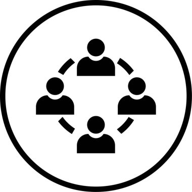 Ağ simgesine sahip bir grup insanın gösterimi