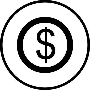 Dolar. Web simgesi basit illüstrasyon