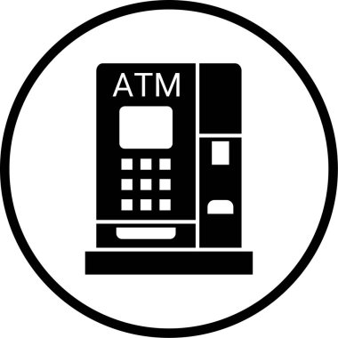 ATM 'de. Web simgesi basit illüstrasyon