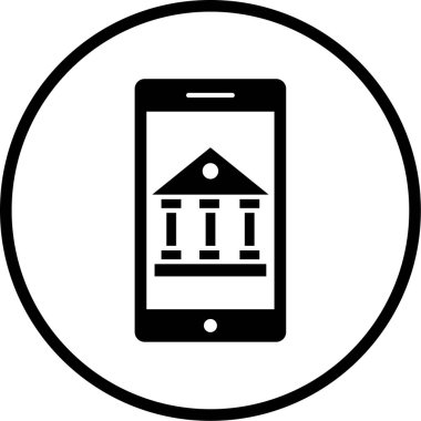 mobil bankacılık simgesi, vektör illüstrasyonu