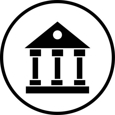 Banka binası simgesi, vektör illüstrasyonu