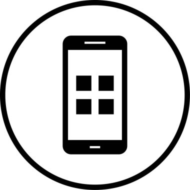 Cep telefonu simgesi, vektör illüstrasyonu