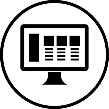 Bilgisayar. Web simgesi basit illüstrasyon