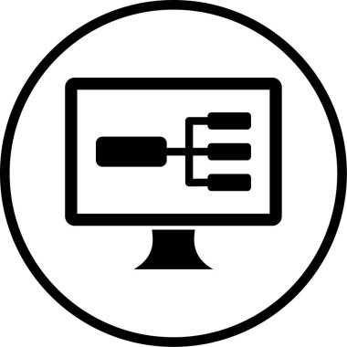 Bilgisayar. Web simgesi basit illüstrasyon