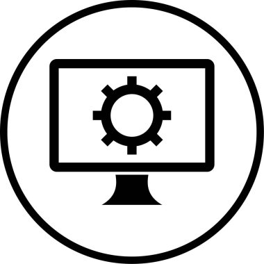 Bilgisayar. Web simgesi basit illüstrasyon