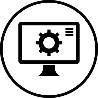 Bilgisayar. Web simgesi basit illüstrasyon