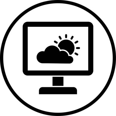 Bilgisayar modern simgesinin vektör illüstrasyonu