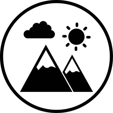 dağ simgesinin vektör illüstrasyonu