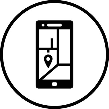 Cep telefonu simgesi, vektör illüstrasyonu