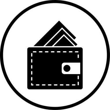 Cüzdan. Web simgesi basit illüstrasyon